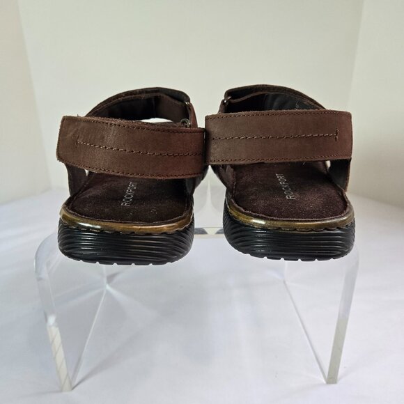 ROCKPORT Men's Jhett Sandals Sz: 8.5 Dark Brown Nubuck - Picture 9 of 13